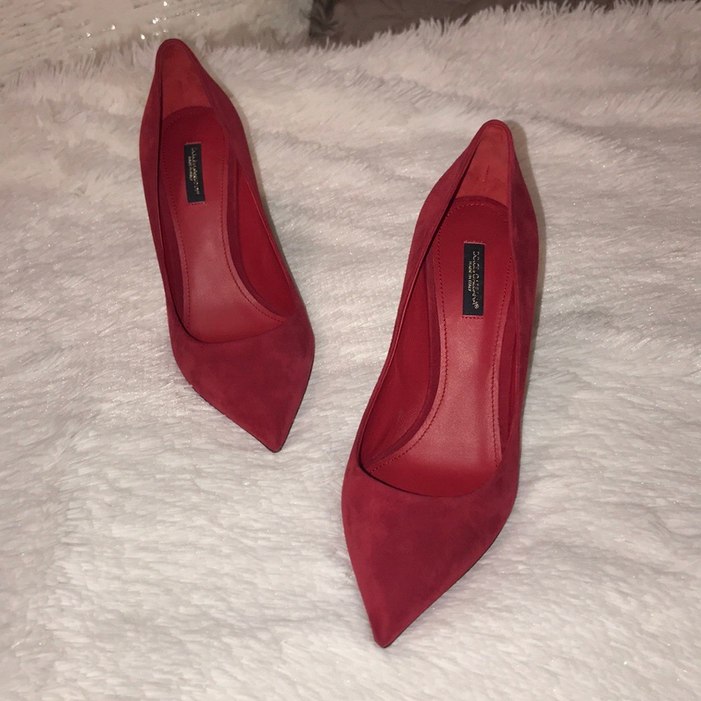 Dolce & Gabbana Suede Red Heels